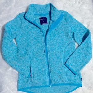 Nautica zip up Turquoise fleece Girls small 7